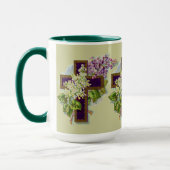 Paars kruis met bloemen mok (Links)