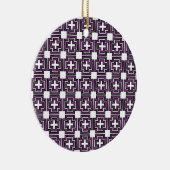 Paars kruisen en vierkantjes - Ornament (Rechts)