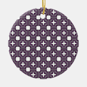 Paars kruisen en vierkantjes - Ornament