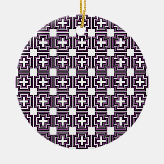 Paars kruisen en vierkantjes - Ornament (Voorkant)