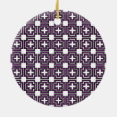 Paars kruisen en vierkantjes - Ornament (Achterkant)