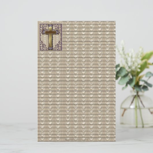 Paars kruisgelijnd Briefpapier (Staand voorkant)