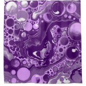 Paars. Kunstcellen van lavender en grijze marmer Douchegordijn (Voorkant)