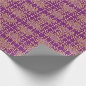 Paars kunstdeco-geïnspireerd grafisch ontwerp cadeaupapier (Hoek)