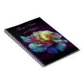 Paars Kust Turquoise Rainbow Roos Notitieboek (Rechterzijde)