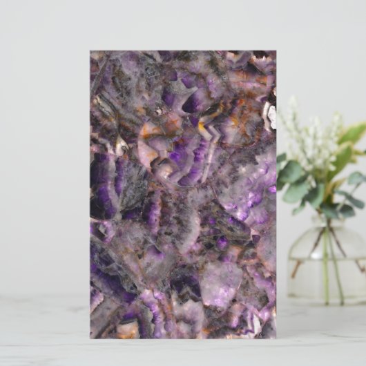 Paars kwarts briefpapier (Staand voorkant)