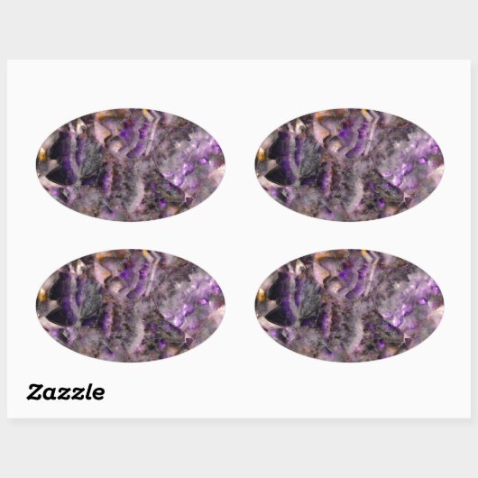 Paars kwarts ovale sticker (Vel)