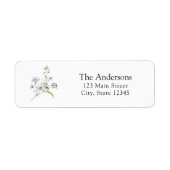 Paars label voor retournering van wilde bloemen (Voorkant)