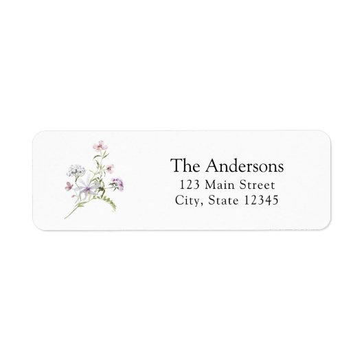 Paars label voor retournering van wilde bloemen (Voorkant)