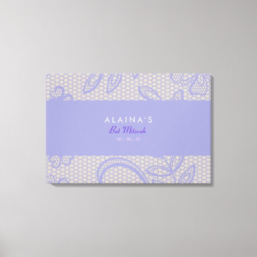  PAARS LACE Bat Mitzvah Sign-In Board Canvas Afdruk (Voorkant)