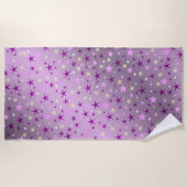 paars, lachen, gelukkig, sterren, regenboog, kleur strandlaken (Voorkant)