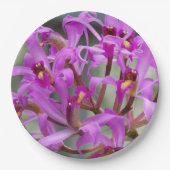 Paars Laelia Orchids Floral Papieren Bordje (Voorkant)