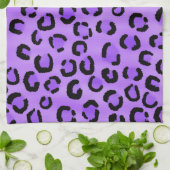 Paars lak printpatroon. theedoek (Gevouwen)