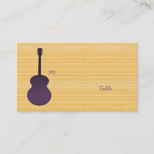 Paars land Guitar Place Card Plaatskaartje (Voorkant)