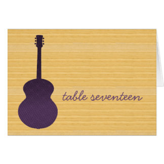 Paars land Guitar Table Number Kaart