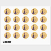 Paars land Guitar Wedding Stickers (Vel)