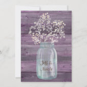Paars land Mason Jar Barn Vrijgezellenfeest nodigt Kaart (Achterkant)