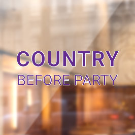 Paars land voor partijpolitiek raamsticker