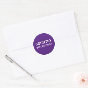 Paars land voor partijpolitiek ronde sticker