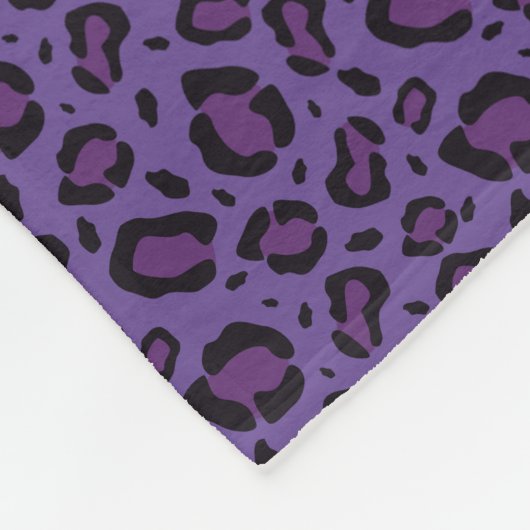 Paars laopardpringspatroon fleece deken (Hoek)
