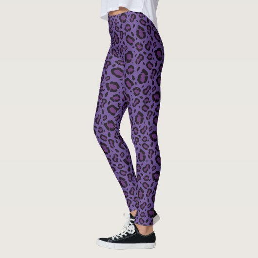 Paars laopardpringspatroon leggings (Links)