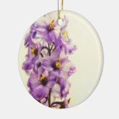 Paars Larkspur Delphinium Keramisch Ornament (Links)