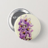 Paars Larkspur Delphinium Ronde Button 5,7 Cm (Voorkant /achterkant)
