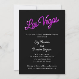 Paars Las Vegas Sparkles Rehearsal Dinner Kaart