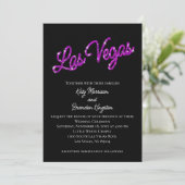 Paars Las Vegas Sparkles Wedding Invitation Kaart (Staand voorkant)