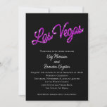 Paars Las Vegas Sparkles Wedding Invitation Kaart<br><div class="desc">Deze Las Vegas Wedding Invitation is voorzien van een paars type op een zwarte achtergrond, waardoor het perfect is voor een bestemmingsbruiloft in Las Vegas. Het maakt deel uit van het Paarse Las Vegas Sparkles Wedding Collectie. Als extra coördinerende punten nodig zijn, enkel contacteer ons bij prettyfancyinvites@gmail.com met uw verzoek....</div>