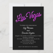Paars Las Vegas Sparkles Wedding Invitation