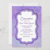 Paars Laser Lichtshow Quinceanera Kaart (Voorkant)