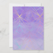 Paars Laser Lichtshow Quinceanera Kaart (Achterkant)