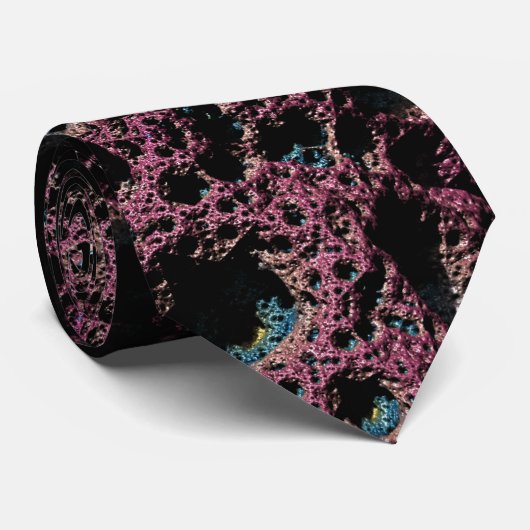 Paars Lava 3D Fractal Stropdas (Opgerold)