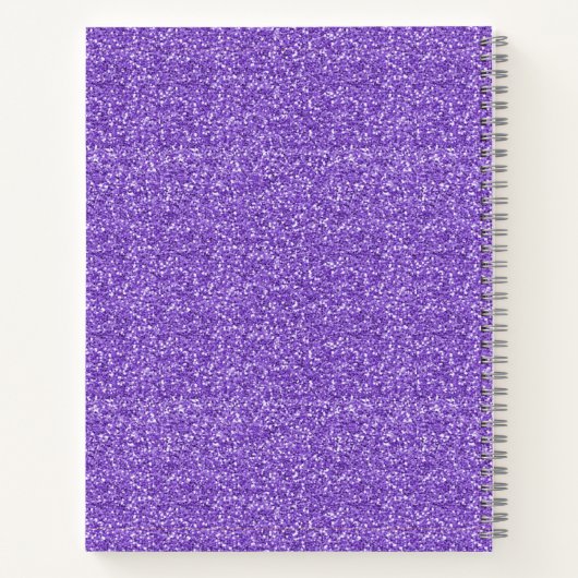 Paars Lavende Glitter Sketch Book Personalized Notitieboek (Achterkant)