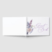 Paars + lavendel bloemengastenboek gastenboek (Volledig)