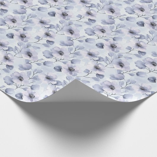 Paars Lavendel Bloemig Bruidsfeest Cadeaupapier (Hoek)