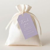 Paars Lavendel | Chic Script Bedankt Trouwkaart Cadeaulabel