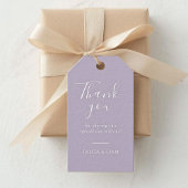 Paars Lavendel | Chic Script Bedankt Trouwkaart Cadeaulabel