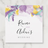 Paars, lavendel citroen gunstlabel, bruidsfeest bedankjes labels (Achterkant)