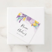 Paars, lavendel citroen smaak label, bruidsfeest bedankjes labels (In situ)