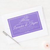 Paars lavendel- en tijmkaarskaarsen rechthoekige sticker (Envelop)