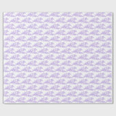 Paars lavendel op wit patroon cadeaupapier (Vlak)