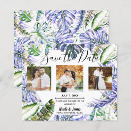 Paars Lavendel Tropisch Trouwkaart Save the Date