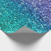 Paars Lavendel & Turquoise Groen Glitter Feest Cadeaupapier (Hoek)