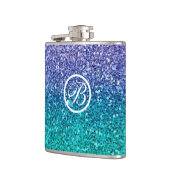 Paars Lavendel & Turquoise Groen Glitter Heupfles (Links)