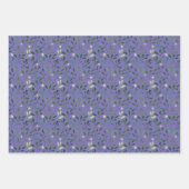 Paars lavendepatroon waterverf bladeren inpakpapier vel (Voorkant 2)