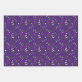 Paars lavendepatroon waterverf bladeren inpakpapier vel (Voorkant)