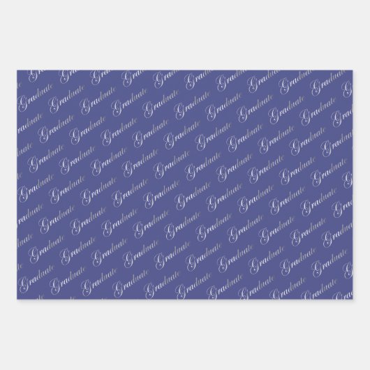 Paars lavender Afstuderen Vlakke set van 3 vellen (Voorkant 2)