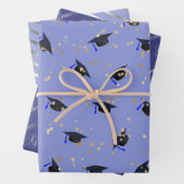 Paars lavender Afstuderen Vlakke set van 3 vellen (In situ)